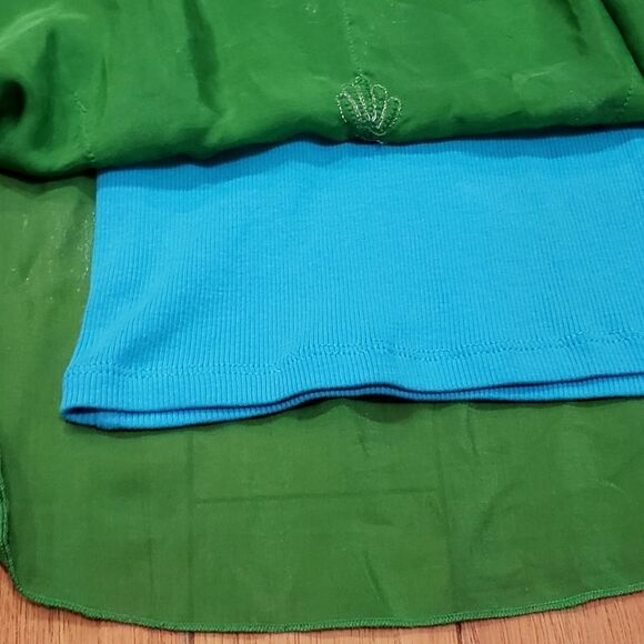 🔹️NWT Free People Green & Turquoise Silk & Sequin Sleeveless Top Size 2 - Picture 11 of 14